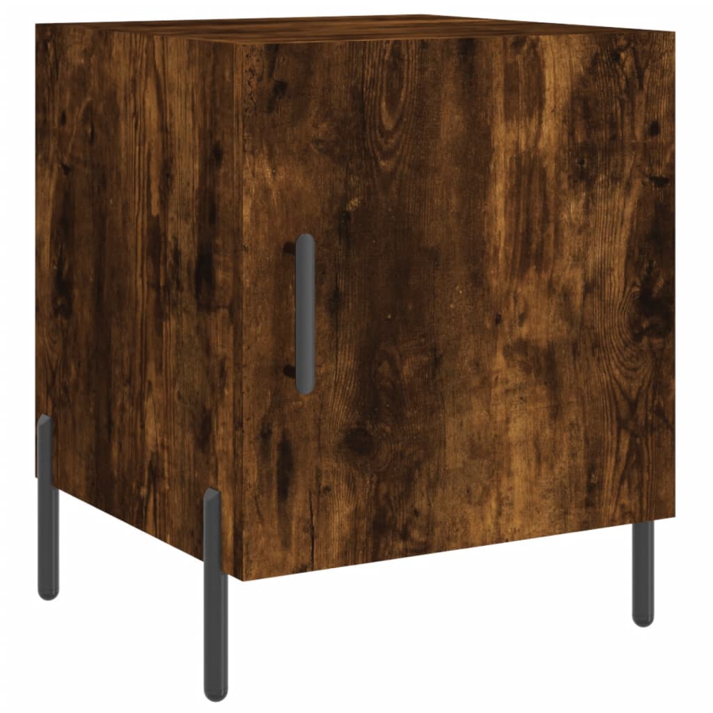 Nachtkastjes 40X40X50 Cm Bewerkt Hout Kleurig 2 Gerookt eiken