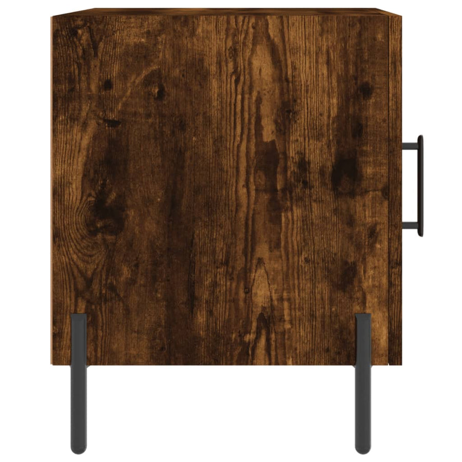 Nachtkastjes 40X40X50 Cm Bewerkt Hout Kleurig 2 Gerookt eiken