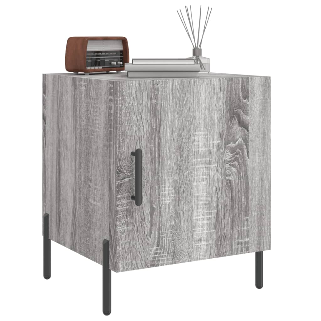Nachtkastje 40X40X50 Cm Bewerkt Hout Grijs Sonoma Eikenkleurig
