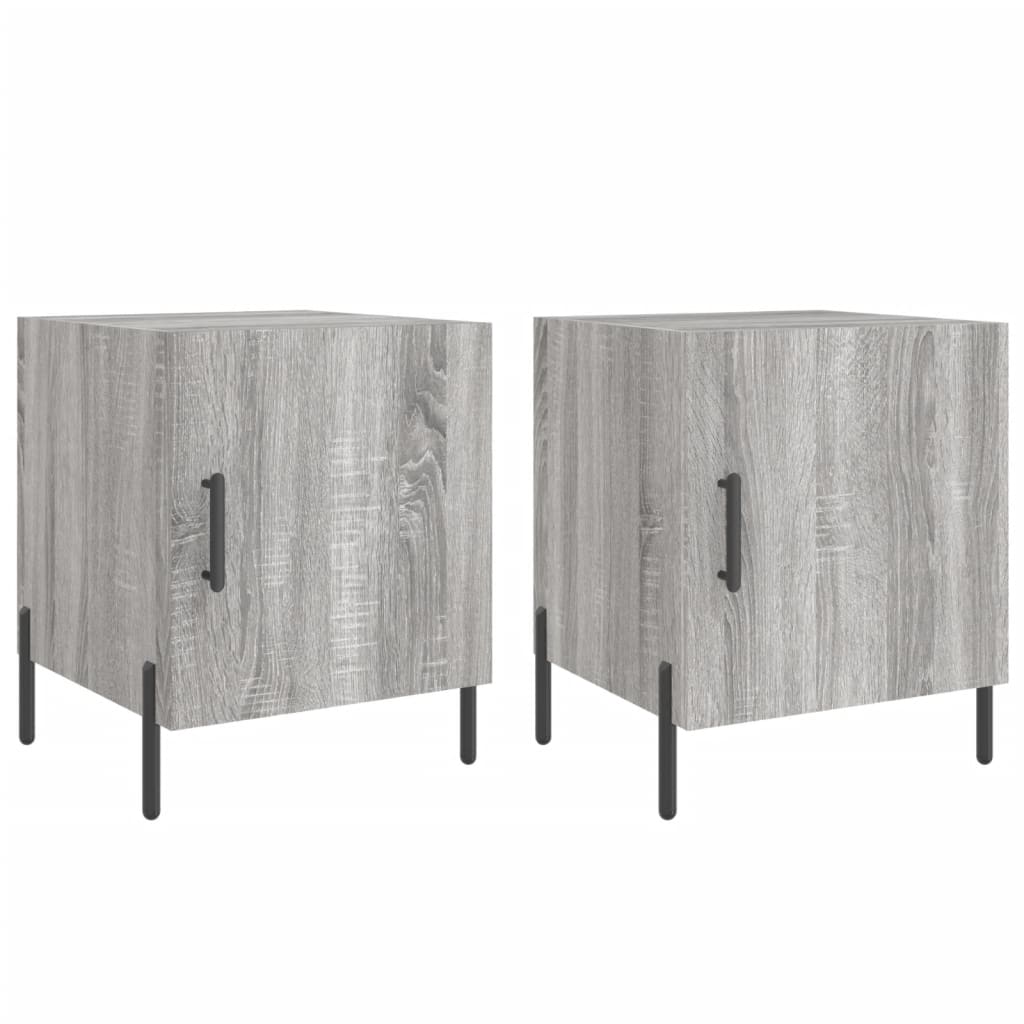 Nachtkastjes 40X40X50 Cm Bewerkt Hout Eiken 2 Grijs sonoma