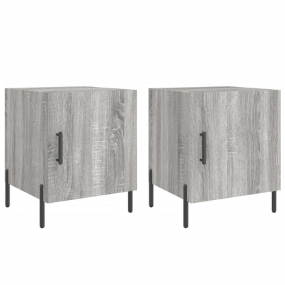 Nachtkastjes 40X40X50 Cm Bewerkt Hout Eiken 2 Grijs sonoma