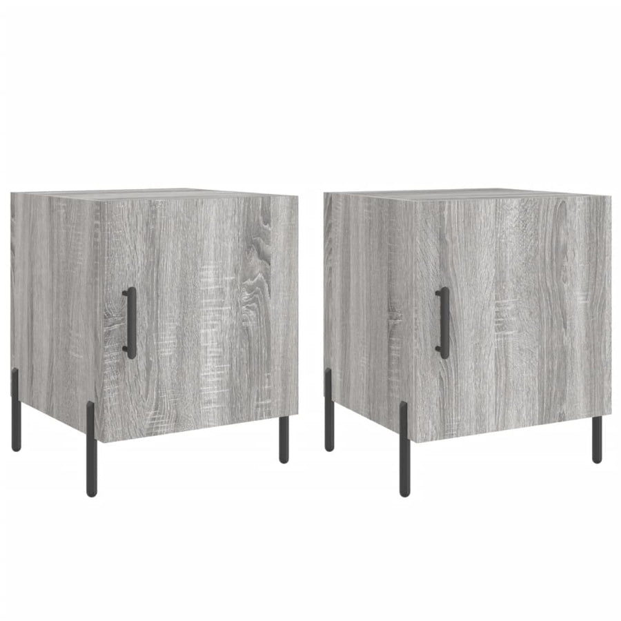 Nachtkastjes 40X40X50 Cm Bewerkt Hout Eiken 2 Grijs sonoma