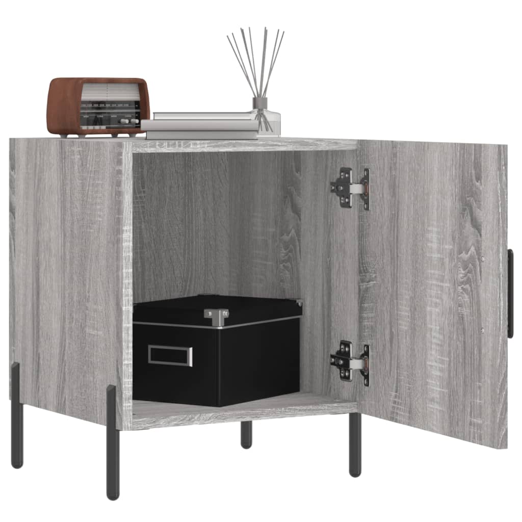 Nachtkastjes 40X40X50 Cm Bewerkt Hout Eiken 2 Grijs sonoma