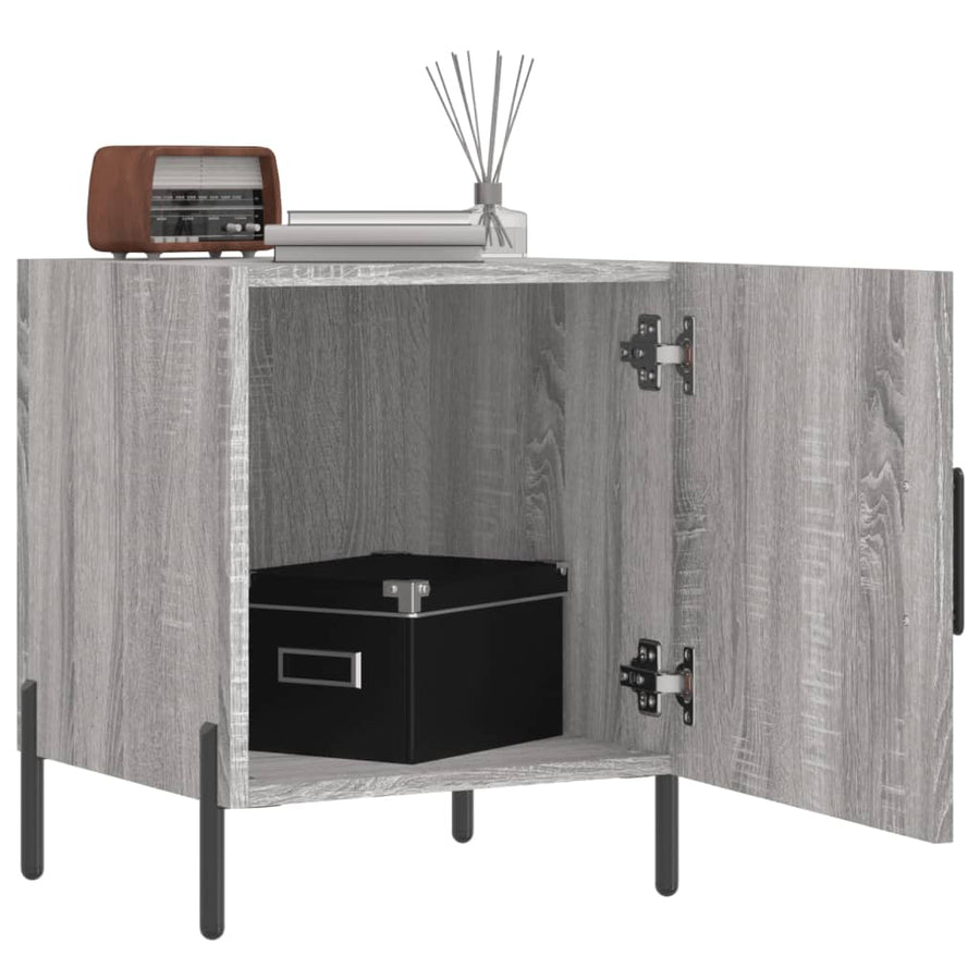 Nachtkastjes 40X40X50 Cm Bewerkt Hout Eiken 2 Grijs sonoma