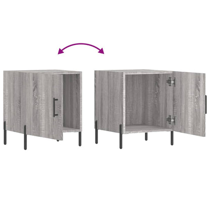 Nachtkastjes 40X40X50 Cm Bewerkt Hout Eiken 2 Grijs sonoma