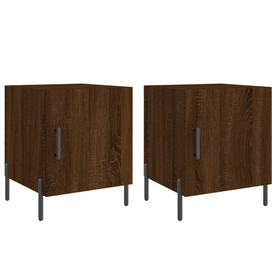 Nachtkastjes 2 St 40X40X50 Cm Bewerkt Hout Bruin Eikenkleur