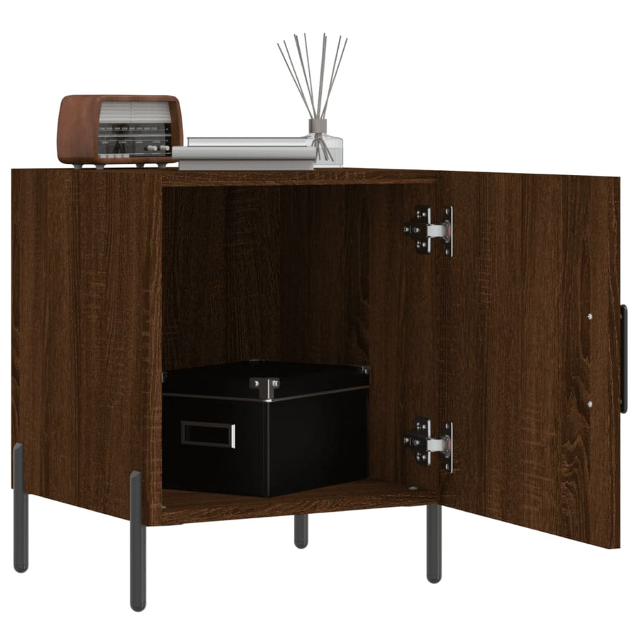Nachtkastjes 2 St 40X40X50 Cm Bewerkt Hout Bruin Eikenkleur