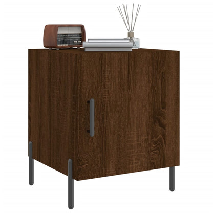 Nachtkastjes 2 St 40X40X50 Cm Bewerkt Hout Bruin Eikenkleur