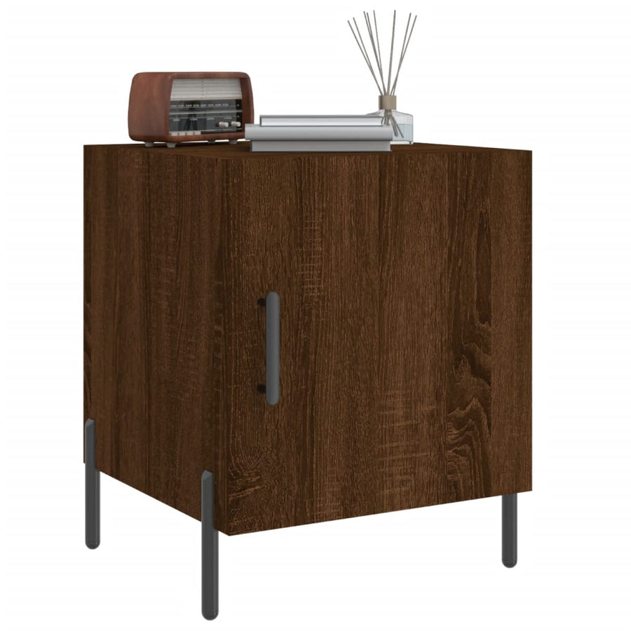 Nachtkastjes 2 St 40X40X50 Cm Bewerkt Hout Bruin Eikenkleur