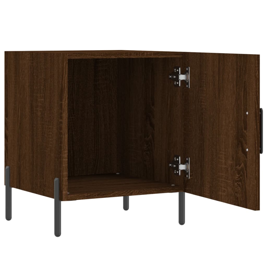 Nachtkastjes 2 St 40X40X50 Cm Bewerkt Hout Bruin Eikenkleur