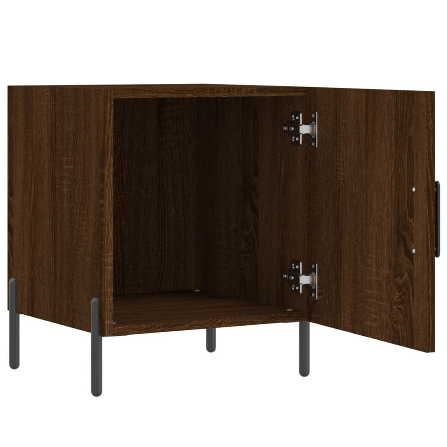 Nachtkastjes 2 St 40X40X50 Cm Bewerkt Hout Bruin Eikenkleur