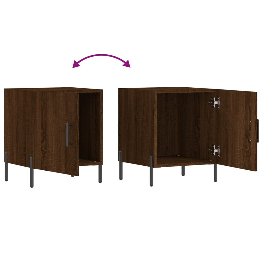Nachtkastjes 2 St 40X40X50 Cm Bewerkt Hout Bruin Eikenkleur