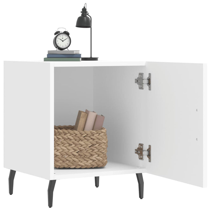 Nachtkastjes 2 St 40X40X50 Cm Bewerkt Hout Wit