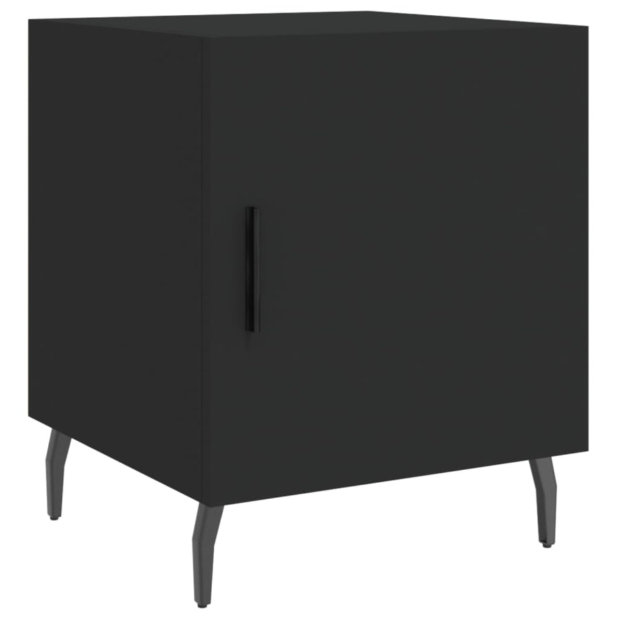 Nachtkastjes 2 St 40X40X50 Cm Bewerkt Hout Zwart