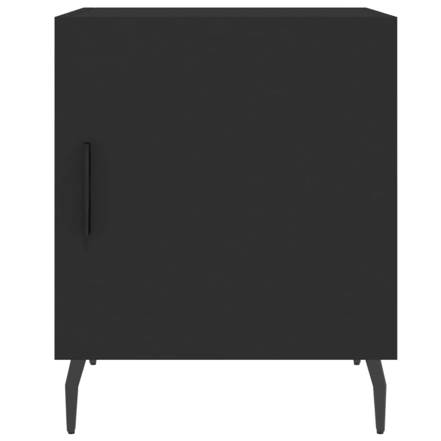 Nachtkastjes 2 St 40X40X50 Cm Bewerkt Hout Zwart
