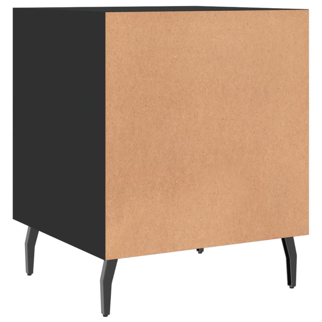 Nachtkastjes 2 St 40X40X50 Cm Bewerkt Hout Zwart