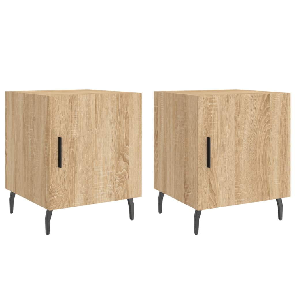 Nachtkastjes 40X40X50 Cm Bewerkt Hout Kleurig 2 Sonoma eiken
