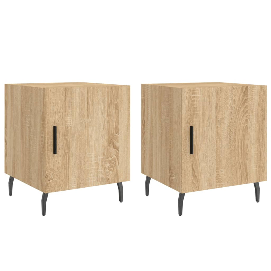 Nachtkastjes 40X40X50 Cm Bewerkt Hout Kleurig 2 Sonoma eiken