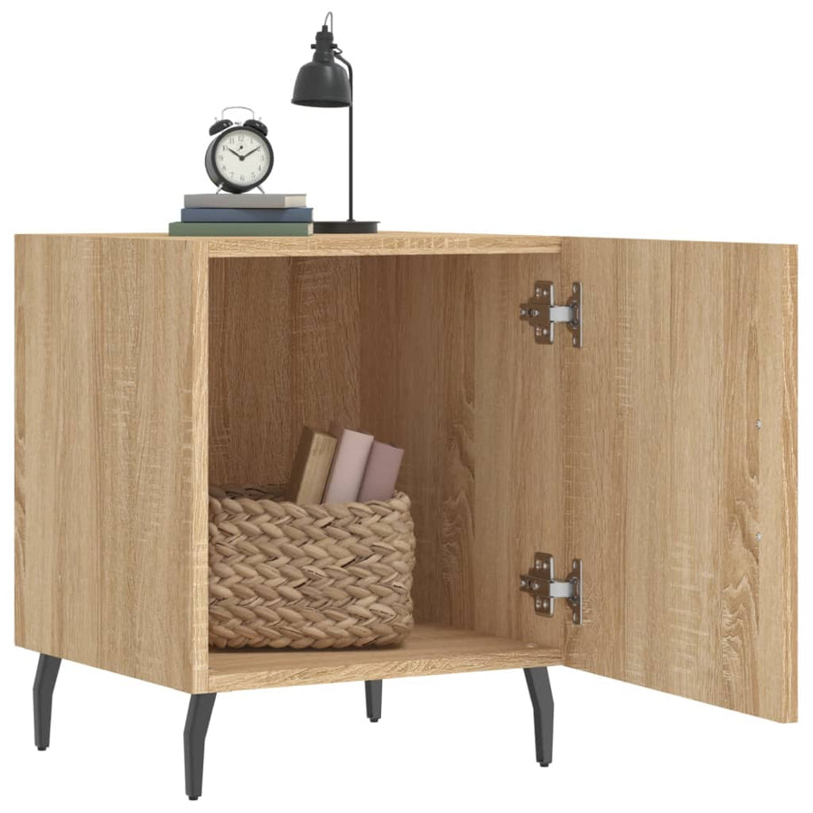 Nachtkastjes 40X40X50 Cm Bewerkt Hout Kleurig 2 Sonoma eiken
