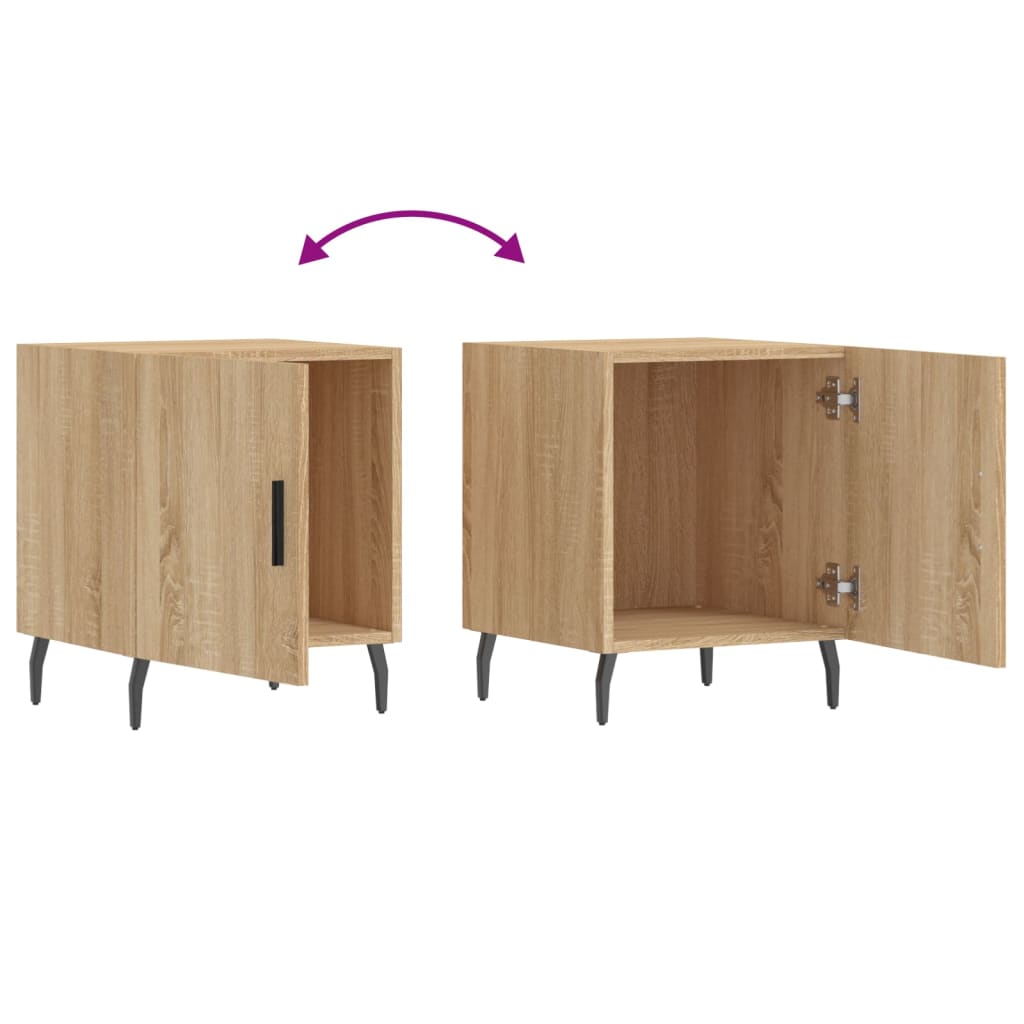 Nachtkastjes 40X40X50 Cm Bewerkt Hout Kleurig 2 Sonoma eiken