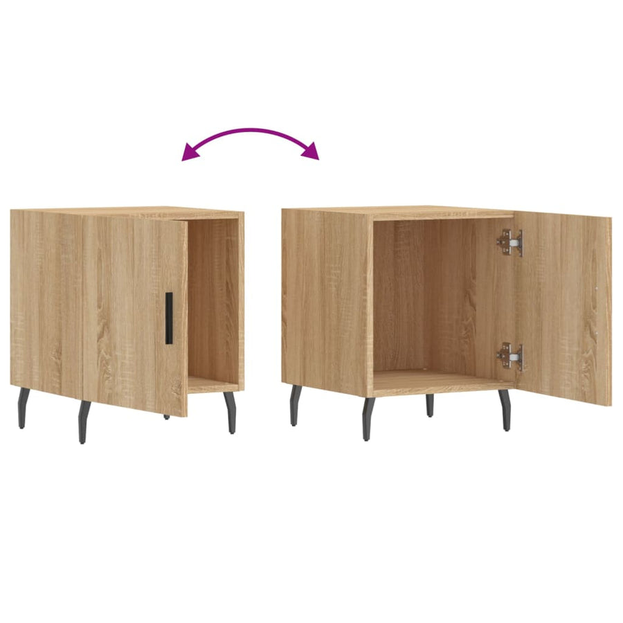 Nachtkastjes 40X40X50 Cm Bewerkt Hout Kleurig 2 Sonoma eiken