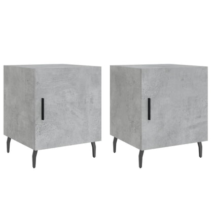 Nachtkastjes 2 St 40X40X50 Cm Bewerkt Hout Betongrijs