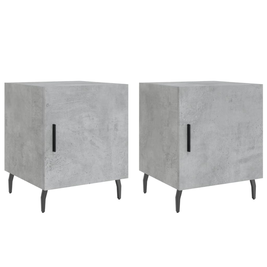 Nachtkastjes 2 St 40X40X50 Cm Bewerkt Hout Betongrijs