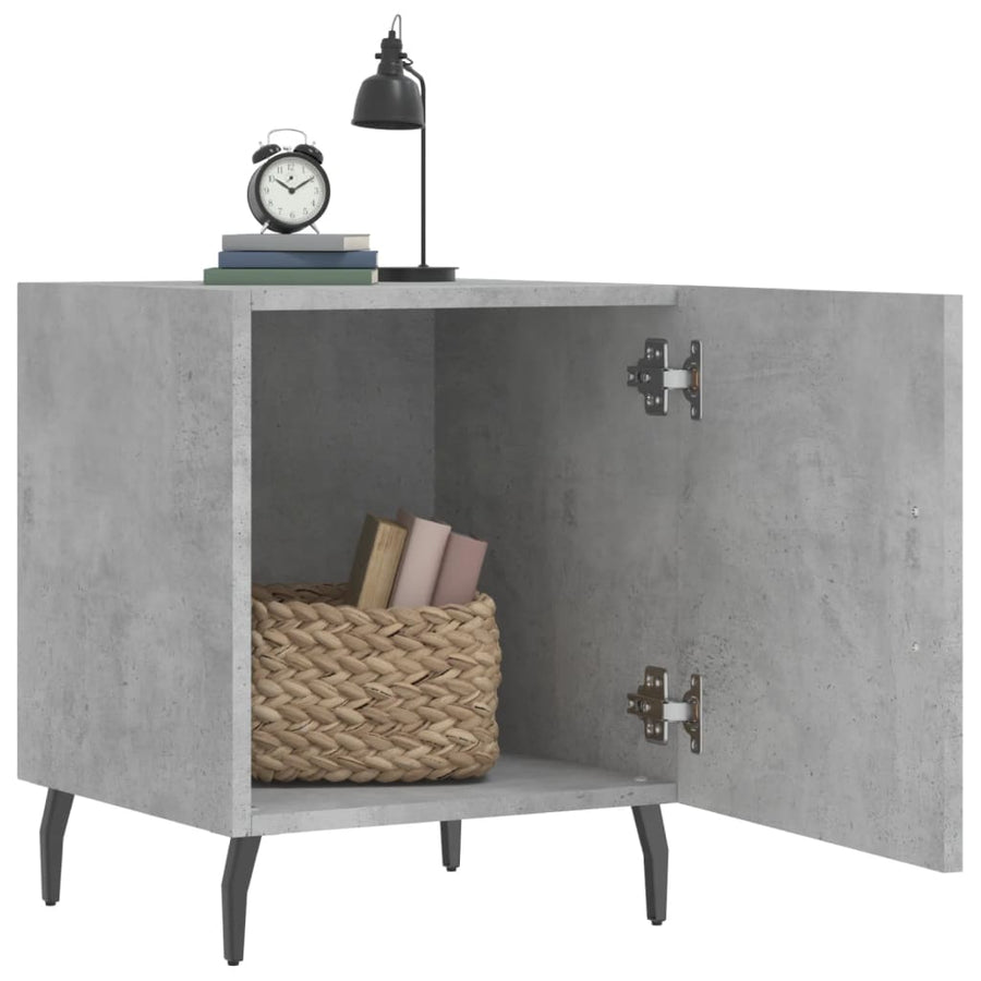 Nachtkastjes 2 St 40X40X50 Cm Bewerkt Hout Betongrijs