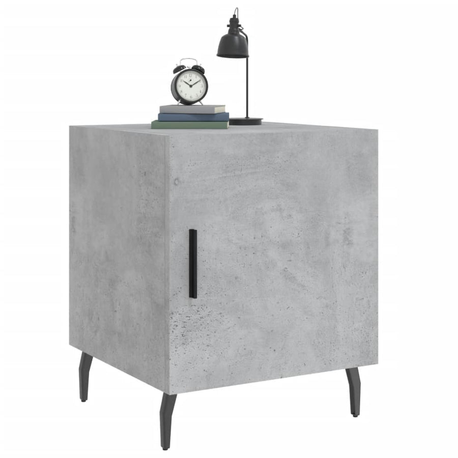 Nachtkastjes 2 St 40X40X50 Cm Bewerkt Hout Betongrijs