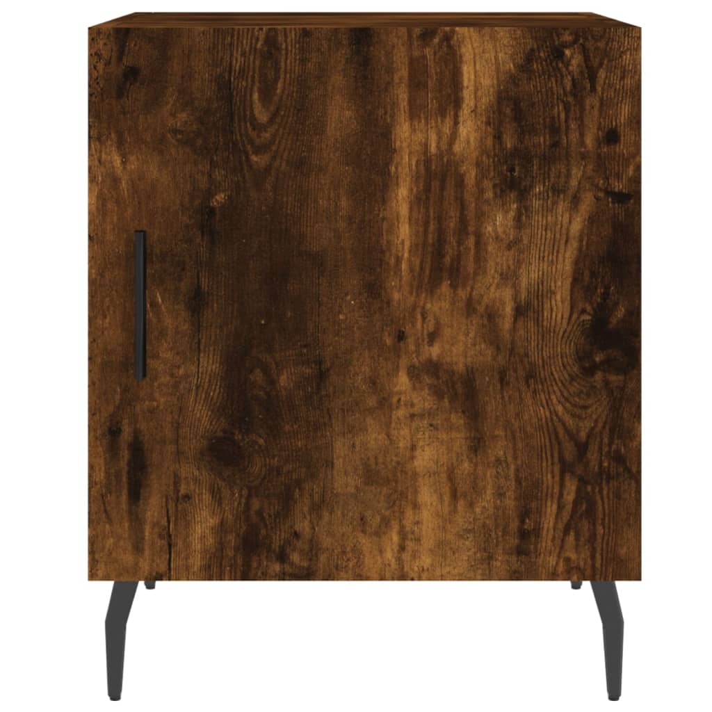 Nachtkastje 40X40X50 Cm Bewerkt Hout Gerookt Eikenkleurig