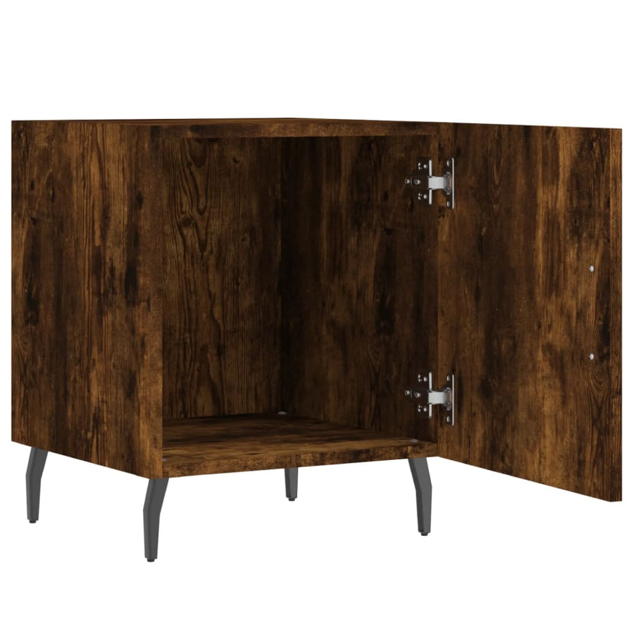 Nachtkastjes 2 St 40X40X50 Cm Bewerkt Hout Gerookt Eikenkleurig