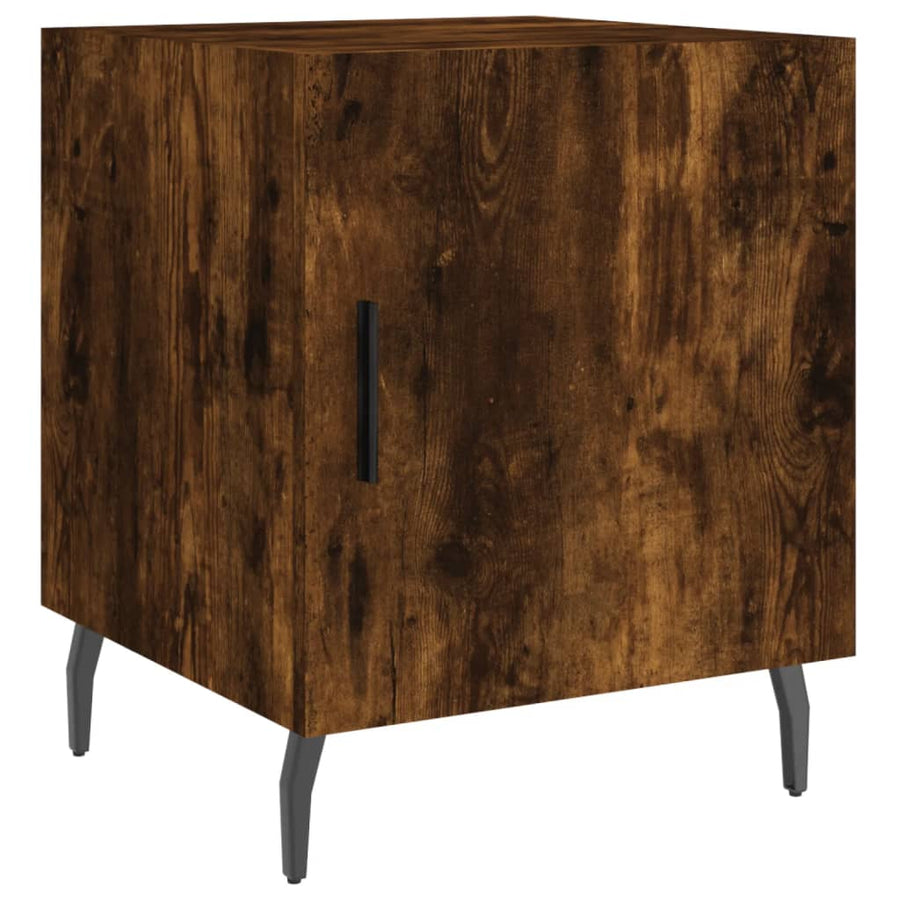 Nachtkastjes 2 St 40X40X50 Cm Bewerkt Hout Gerookt Eikenkleurig