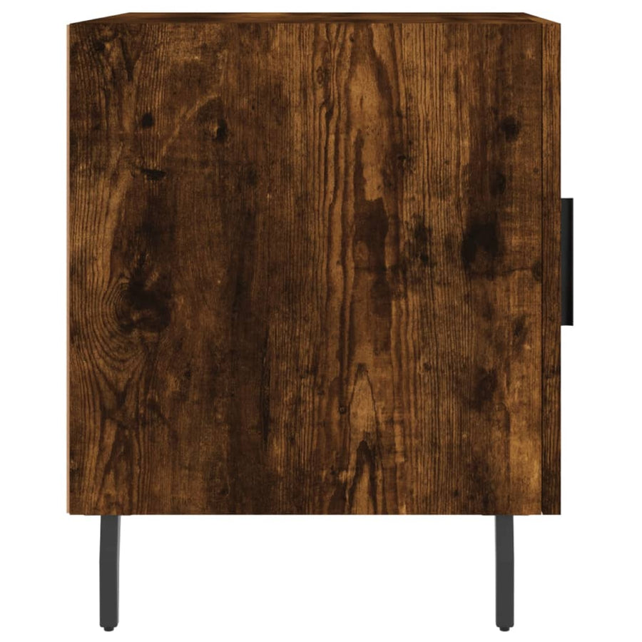 Nachtkastjes 2 St 40X40X50 Cm Bewerkt Hout Gerookt Eikenkleurig