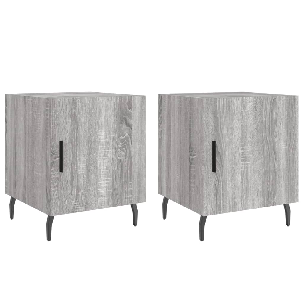 Nachtkastjes 2 St 40X40X50 Cm Bewerkt Hout Grijs Sonoma Eiken