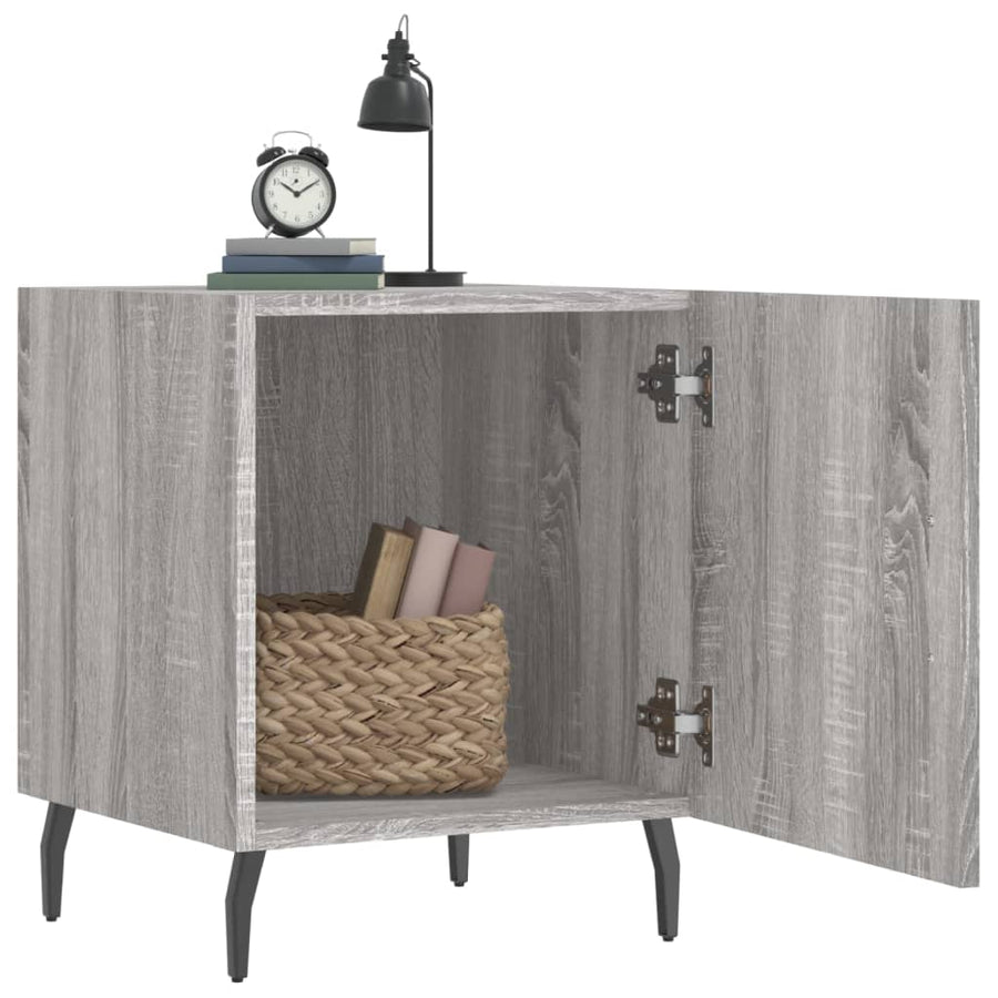 Nachtkastjes 2 St 40X40X50 Cm Bewerkt Hout Grijs Sonoma Eiken