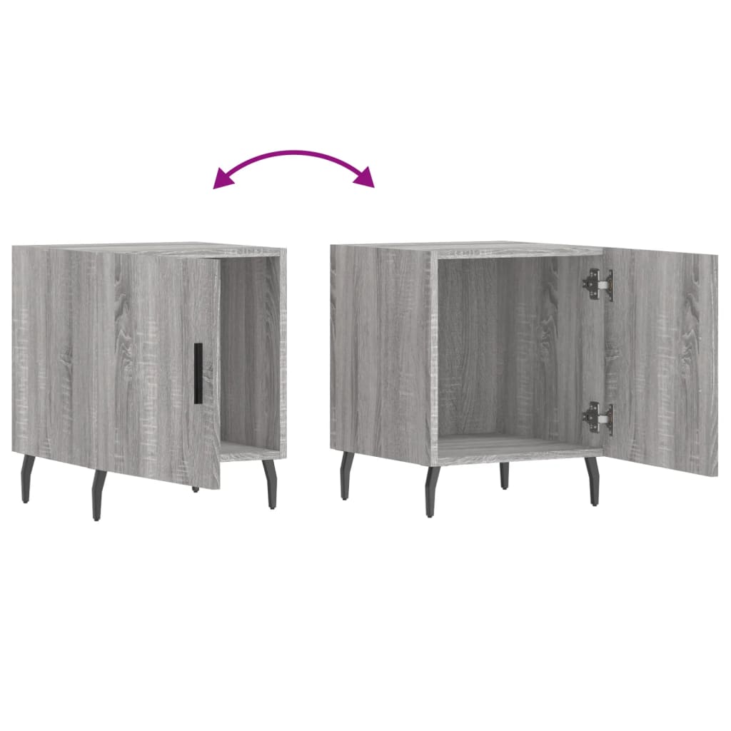 Nachtkastjes 2 St 40X40X50 Cm Bewerkt Hout Grijs Sonoma Eiken