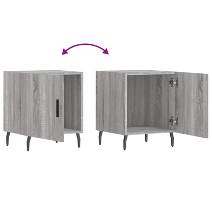 Nachtkastjes 2 St 40X40X50 Cm Bewerkt Hout Grijs Sonoma Eiken