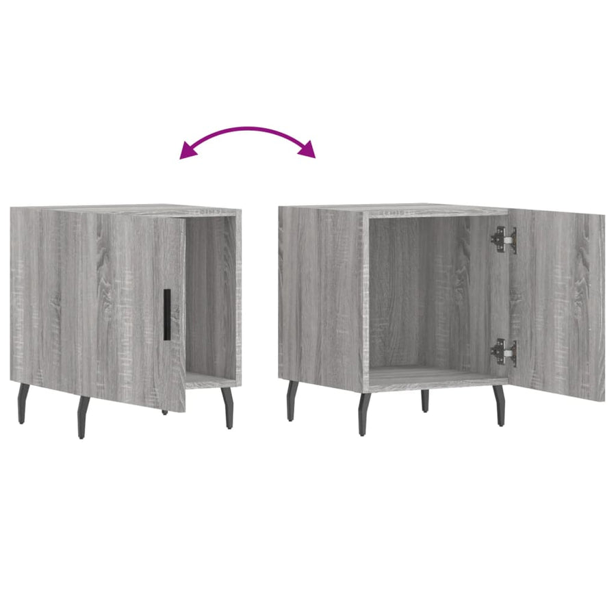 Nachtkastjes 2 St 40X40X50 Cm Bewerkt Hout Grijs Sonoma Eiken