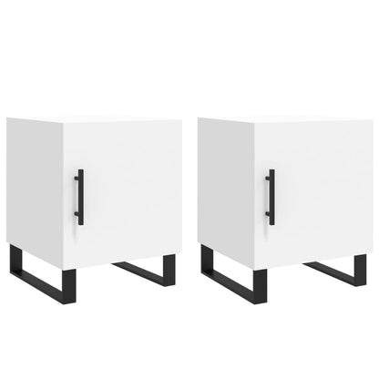 Nachtkastjes 2 St 40X40X50 Cm Bewerkt Hout Wit