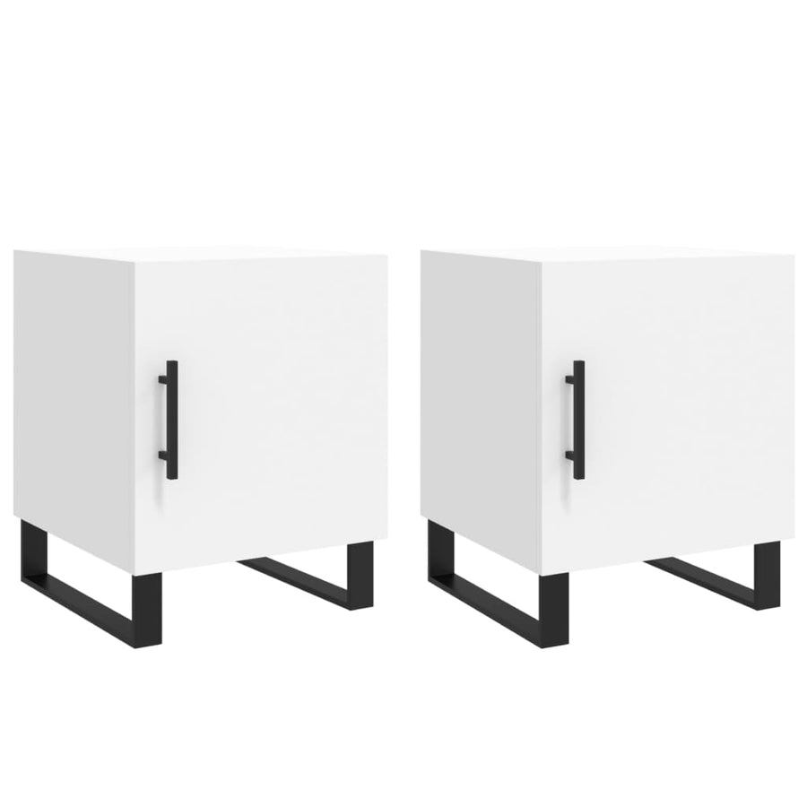 Nachtkastjes 2 St 40X40X50 Cm Bewerkt Hout Wit