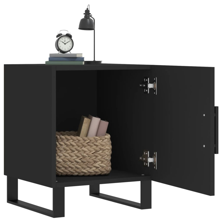 Nachtkastjes 40X40X50 Cm Bewerkt Hout 2 Zwart