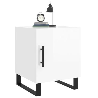 Nachtkastjes 40X40X50 Cm Bewerkt Hout 2 Hoogglans wit