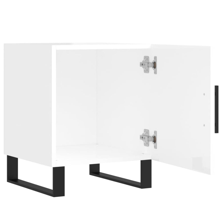Nachtkastjes 40X40X50 Cm Bewerkt Hout 2 Hoogglans wit