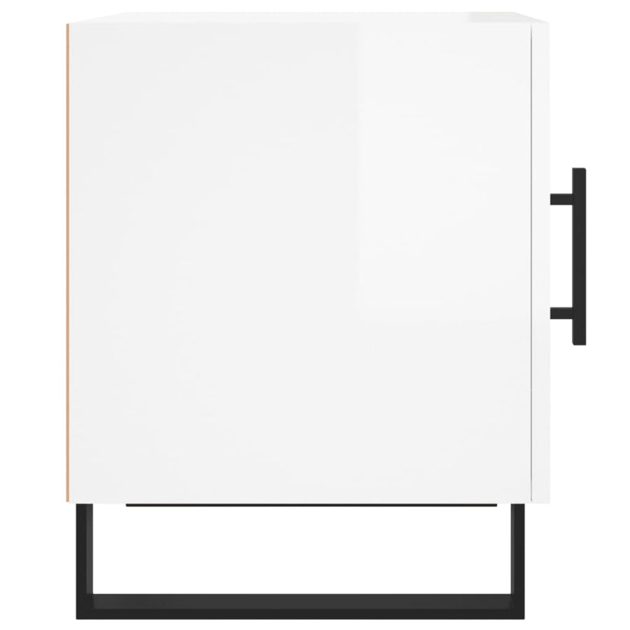 Nachtkastjes 40X40X50 Cm Bewerkt Hout 2 Hoogglans wit