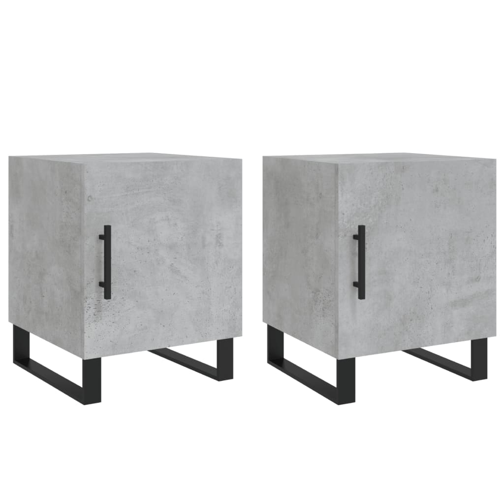 Nachtkastjes 2 St 40X40X50 Cm Bewerkt Hout Betongrijs
