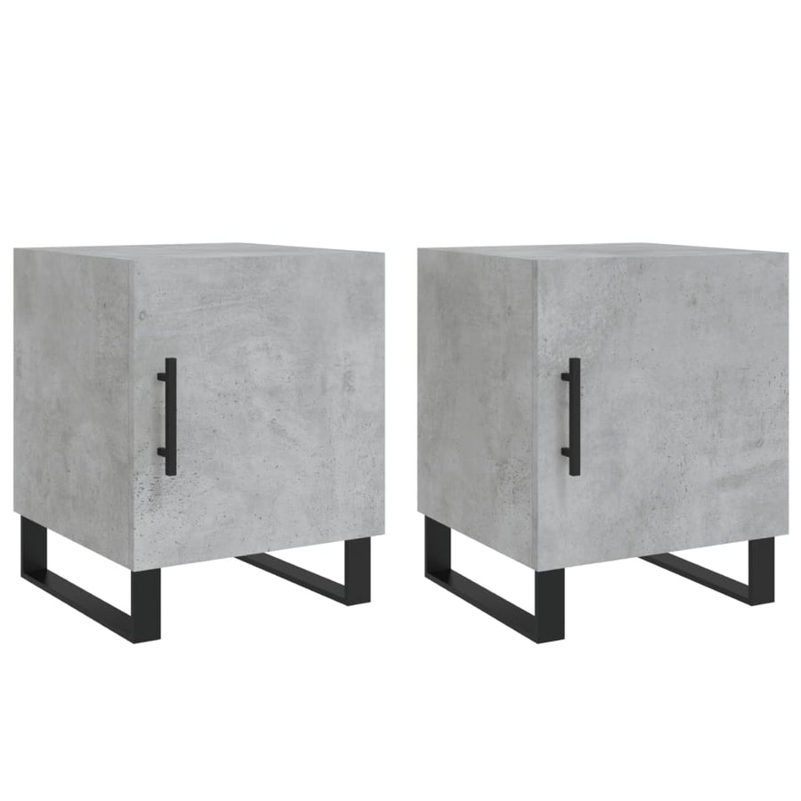 Nachtkastjes 2 St 40X40X50 Cm Bewerkt Hout Betongrijs