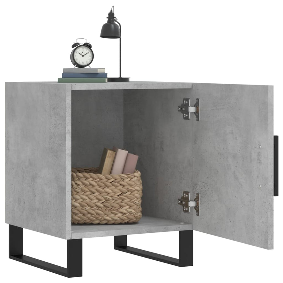 Nachtkastjes 2 St 40X40X50 Cm Bewerkt Hout Betongrijs