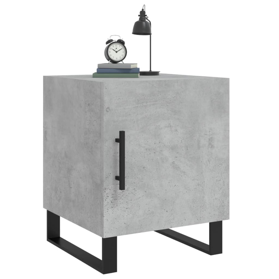 Nachtkastjes 2 St 40X40X50 Cm Bewerkt Hout Betongrijs