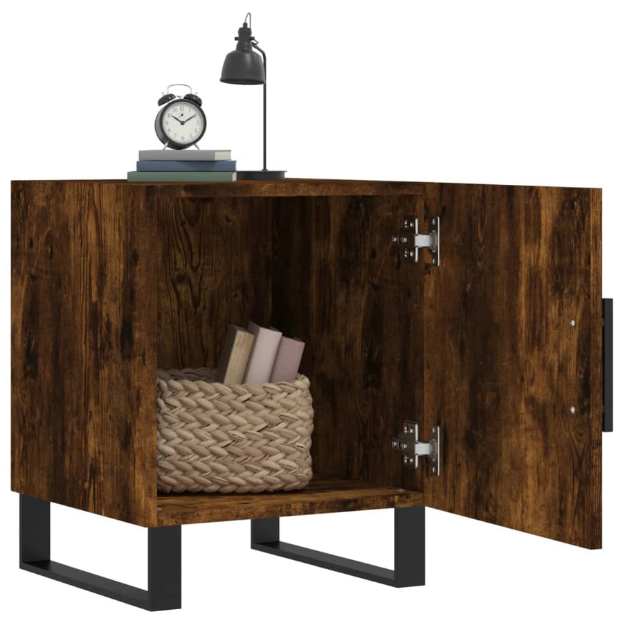 Nachtkastjes 2 St 40X40X50 Cm Bewerkt Hout Gerookt Eikenkleurig