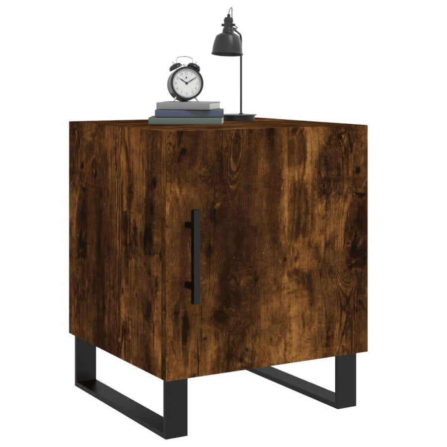 Nachtkastjes 2 St 40X40X50 Cm Bewerkt Hout Gerookt Eikenkleurig
